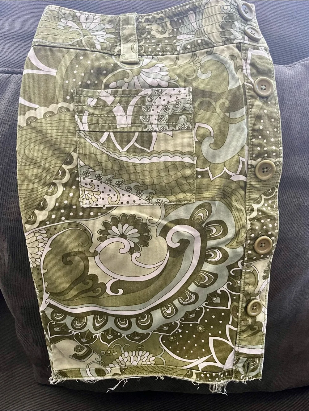 Ann Taylor Bohemian Paisley Skirt in Olive and Sage Size 8